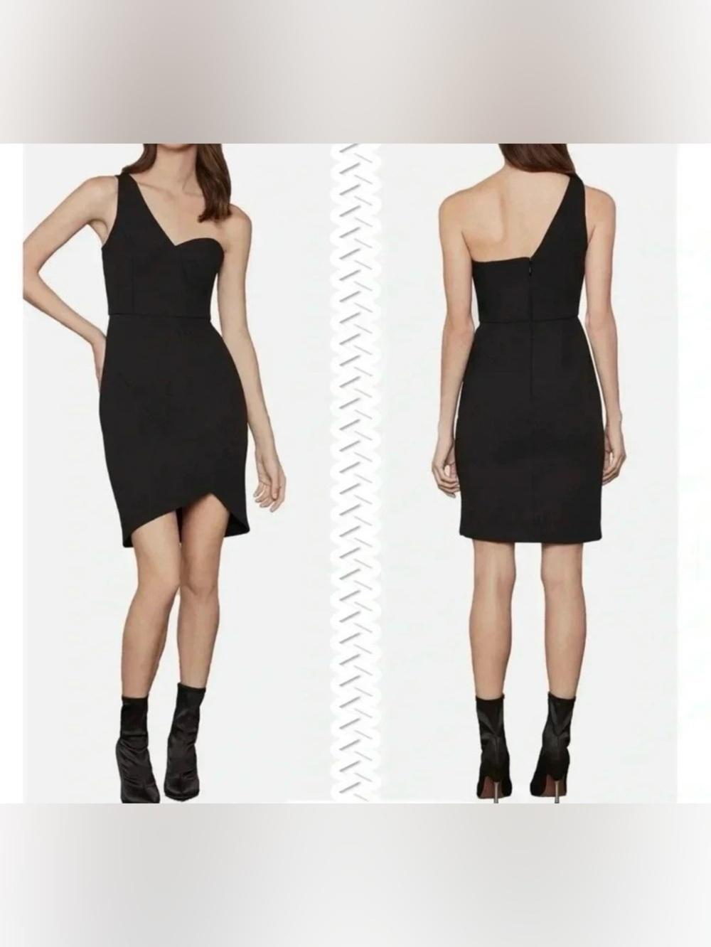 BCBGMAXAZRIA One Shoulder Mini Party Cocktail Dress Size 10
